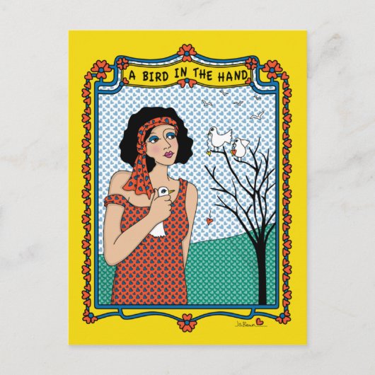Ein Vogel in der Hand_B_ Postkarte (Vorderseite)