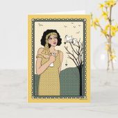 Ein Vogel in der Hand_C_Greeting-Karte Karte (Gelbe Blume)