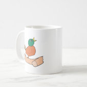 Ein Vogel in der Hand ist in Bush zweitrangig Kaffeetasse (Vorderseite Links)