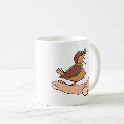 Ein Vogel in der Hand Kaffeetasse (VorderseiteRechts)
