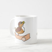 Ein Vogel in der Hand Kaffeetasse (Vorderseite Links)