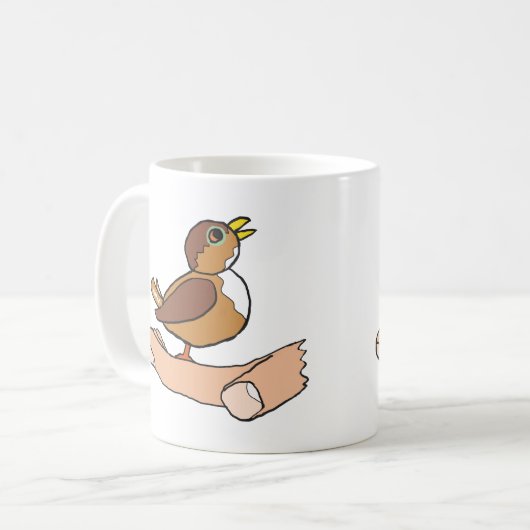 Ein Vogel in der Hand Kaffeetasse (Vorderseite Links)