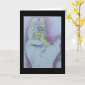 ein Vogel in der Hand ....... Karte (Gelbe Blume)