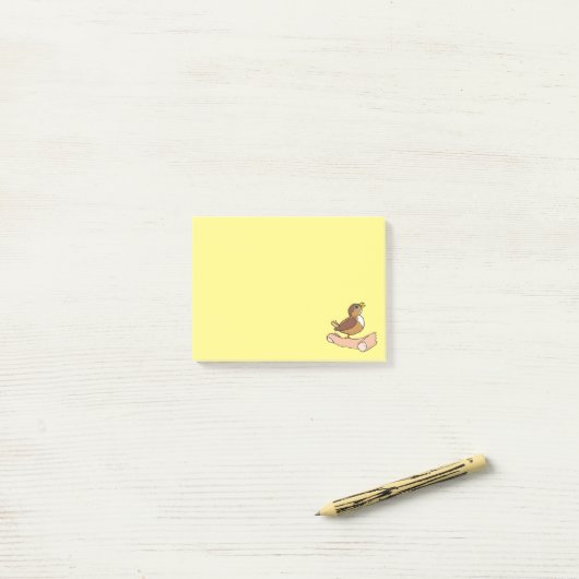 Ein Vogel in der Hand Post-it Klebezettel (Auf Schreibtisch)