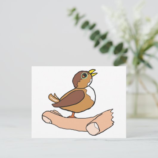 Ein Vogel in der Hand Postkarte (Stehend Vorderseite)