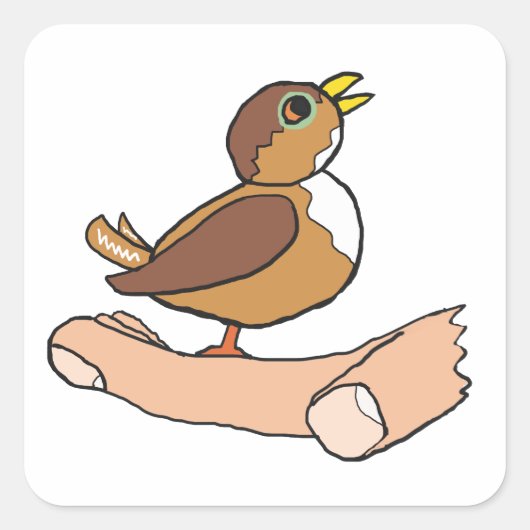 Ein Vogel in der Hand Quadratischer Aufkleber (Vorderseite)