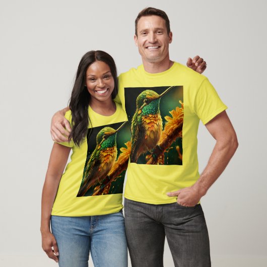 Ein Vogel in einem Baum, Beleuchtung im Wildwood T-Shirt (Unisex)