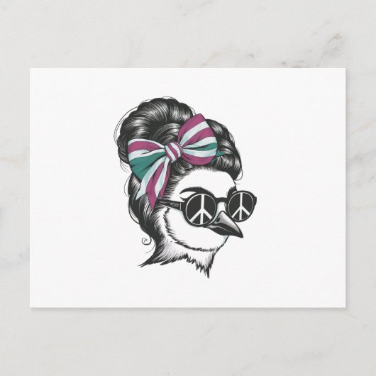 ein Vogel mit elegant gestyltem Haar Postkarte (Vorderseite)
