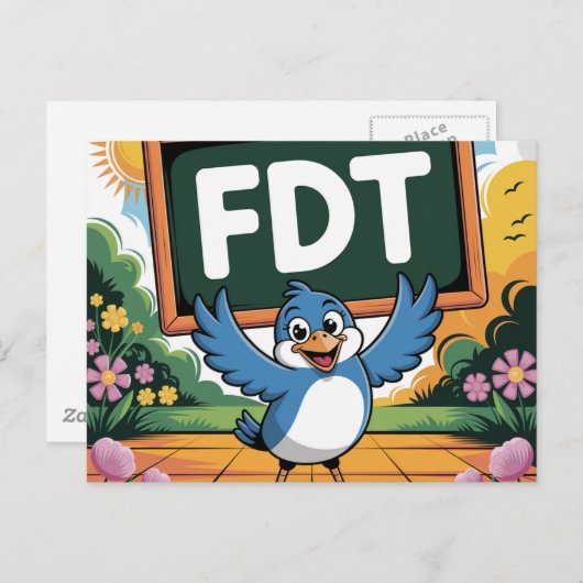 Ein Vogel mit FDT-Zeichen Postkarte (Vorne/Hinten)
