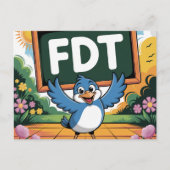 Ein Vogel mit FDT-Zeichen Postkarte (Vorderseite)
