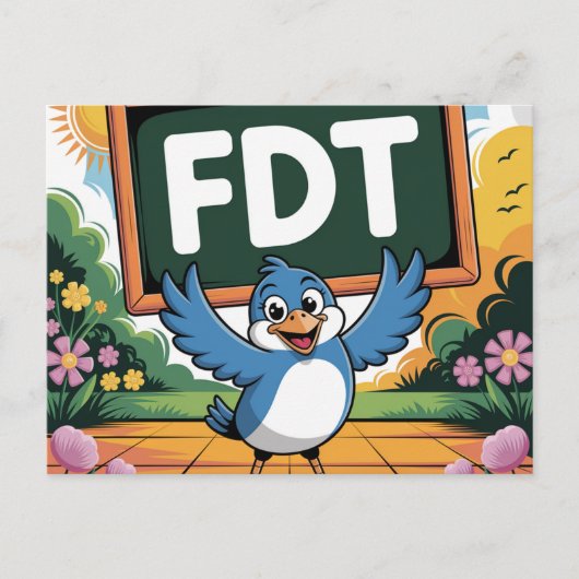 Ein Vogel mit FDT-Zeichen Postkarte (Vorderseite)