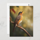 Ein Vogel singt morgens Postkarte (Vorne/Hinten)
