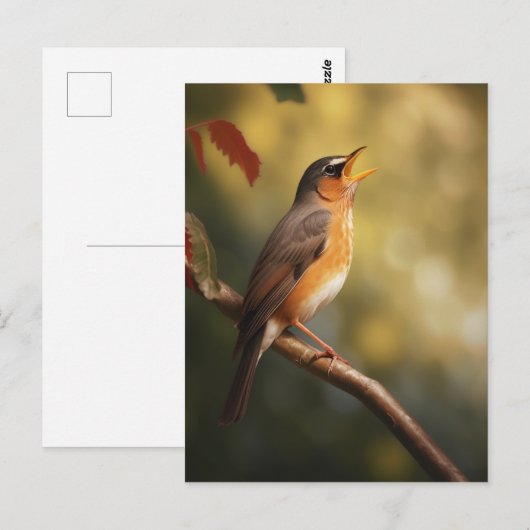 Ein Vogel singt morgens Postkarte (Vorne/Hinten)