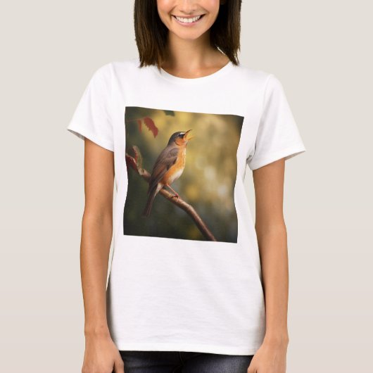 Ein Vogel singt morgens T-Shirt (Vorderseite)
