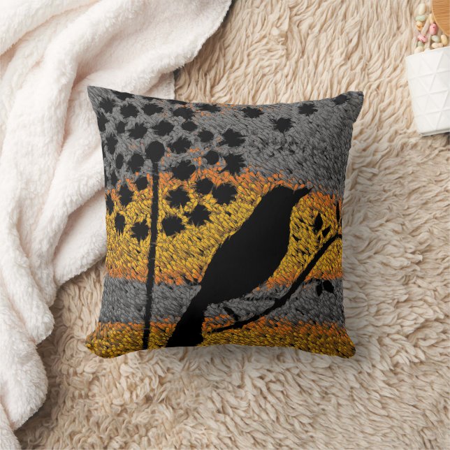 Ein Vogel unter den Federn Kissen (Decke)