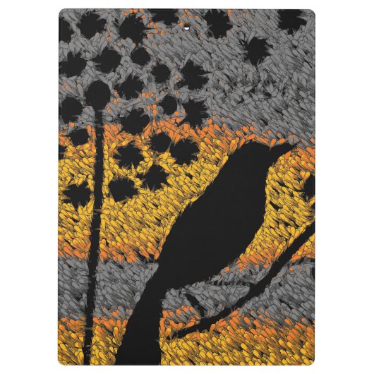 Ein Vogel unter den Federn Klemmbrett (Rückseite)