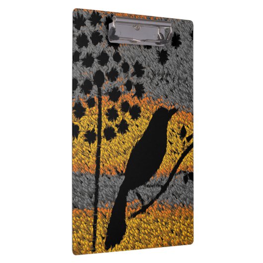 Ein Vogel unter den Federn Klemmbrett (Rechts)