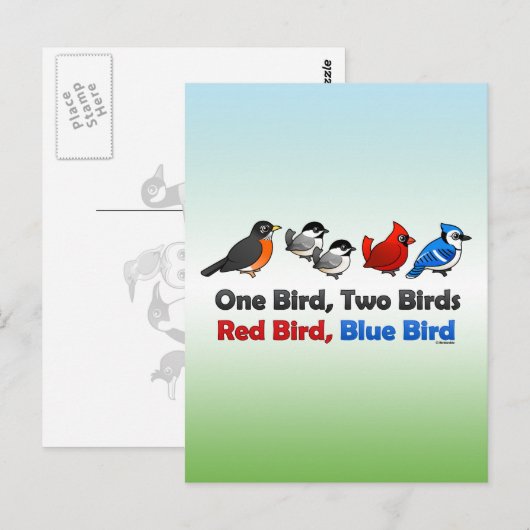 Ein Vogel, zwei Vögel... Postkarte (Vorne/Hinten)