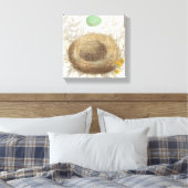 Ein Vogelnest mit einem grünen Ei Leinwanddruck (Insitu (Schlafzimmer))
