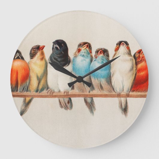 Ein Vogelpark, 1880 von Hector Giacomelli Große Wanduhr (Vorderseite)