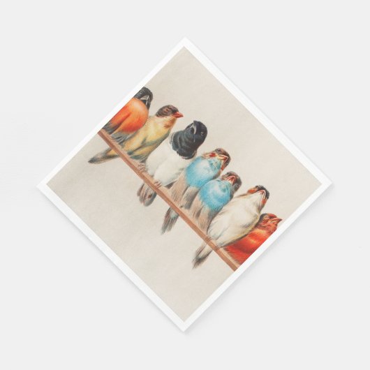 Ein Vogelpark, 1880 von Hector Giacomelli Serviette (Ecke)