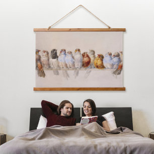 Ein Vogelpark (1880) von Hector Giacomelli Wandteppich Mit Holzrahmen