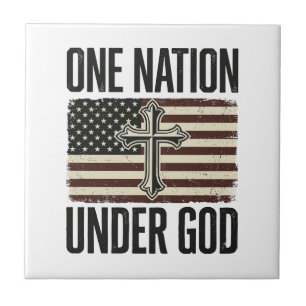 Ein Volk unter Gott patriotisches Kreuz Fliese