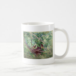 Ein volles Nest, Eltern und Baby Vögel Kaffeetasse