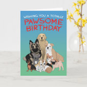 Ein völlig Phantastischer Geburtstag für Hunde. Karte (Gelbe Blume)