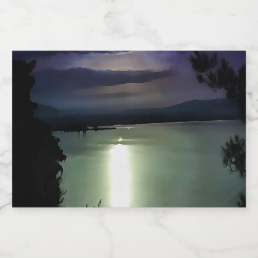 Ein Vollmond, der die ästhetische Kunst der Ägäis Lebensmitteletikett (Einzelnes Label)