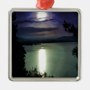 Ein Vollmond, der die ästhetische Kunst der Ägäis  Silbernes Ornament