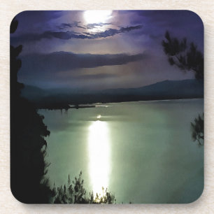 Ein Vollmond, der die ästhetische Kunst der Ägäis Untersetzer