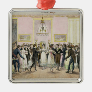 Ein von Charles Etienne eingegrabener "Society Bal Silbernes Ornament