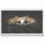 Ein von einer protoplanetären Diskette umgebener S Aufkleber (Vorderseite)