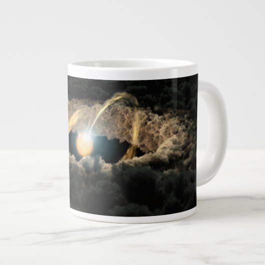 Ein von einer protoplanetären Diskette umgebener S Jumbo-Tasse (Vorderseite Rechts)