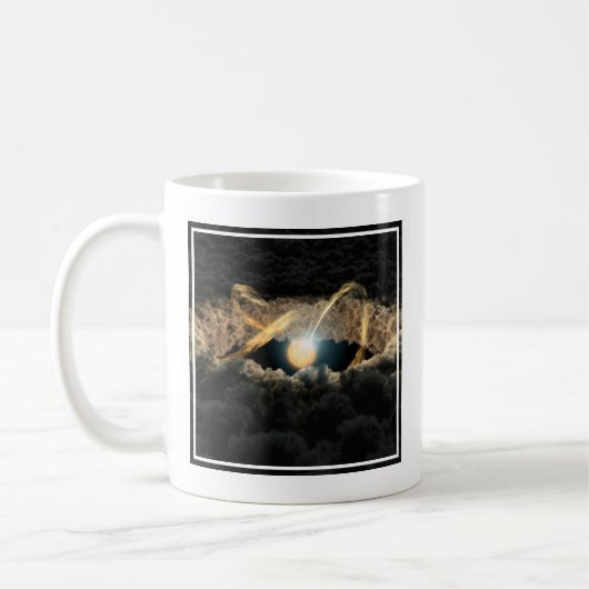 Ein von einer protoplanetären Diskette umgebener S Kaffeetasse (Links)