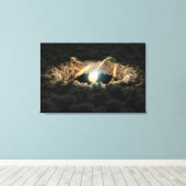 Ein von einer protoplanetären Diskette umgebener S Leinwanddruck (Insitu (Holzboden))