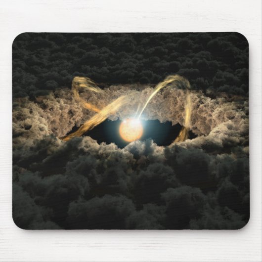 Ein von einer protoplanetären Diskette umgebener S Mousepad (Vorne)