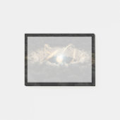 Ein von einer protoplanetären Diskette umgebener S Post-it Klebezettel (Vorderseite)