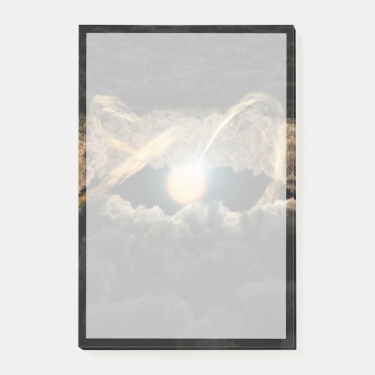 Ein von einer protoplanetären Diskette umgebener S Post-it Klebezettel (Vorderseite)