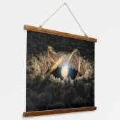 Ein von einer protoplanetären Diskette umgebener S Wandteppich Mit Holzrahmen (Gewinkelt)