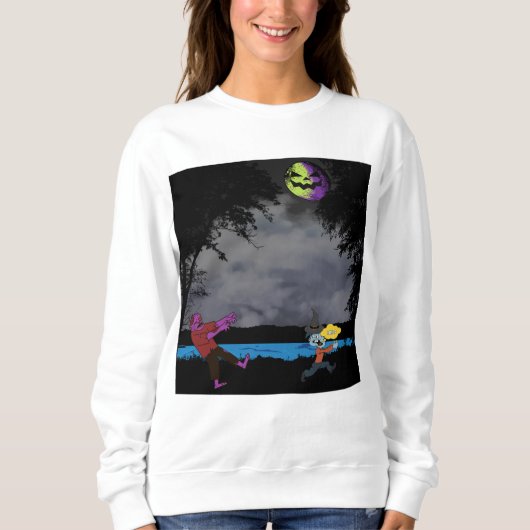 Ein von Zombies gejagter Mann Sweatshirt (Vorderseite)