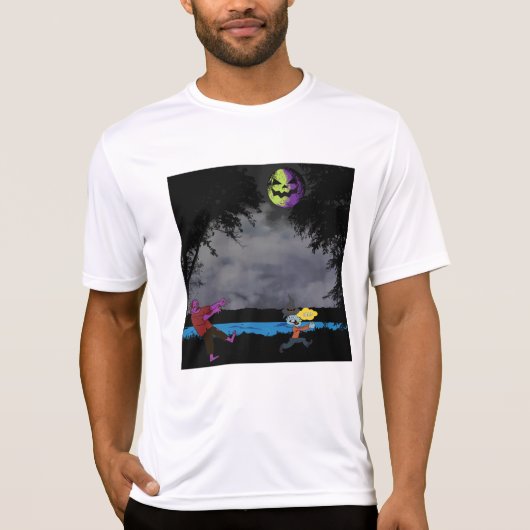 Ein von Zombies gejagter Mann T-Shirt (Vorderseite)