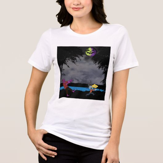 Ein von Zombies gejagter Mann Tri-Blend Shirt (Vorderseite)