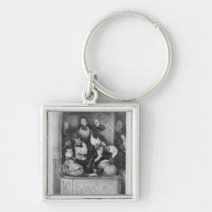 Ein vorderer Theaterkasten, graviert von Julien Schlüsselanhänger