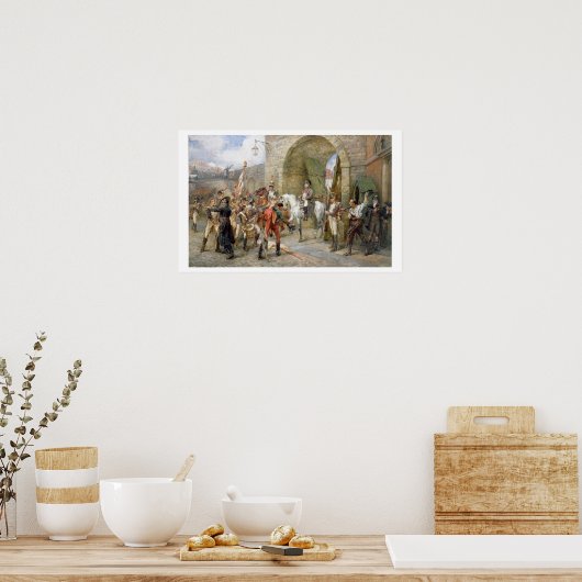 Ein Vorfall im Inselkrieg - Napoleon tritt ein Poster (Küche)