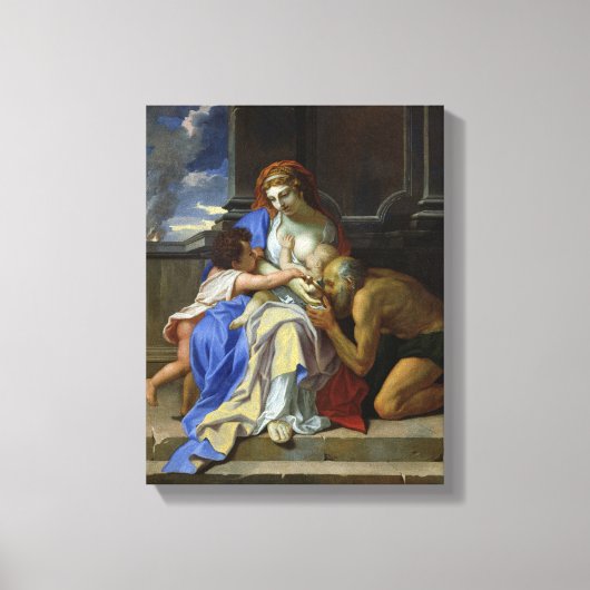 Ein Vorwurf der Wohltätigkeit, c.1642-48 Leinwanddruck (Vorderseite)