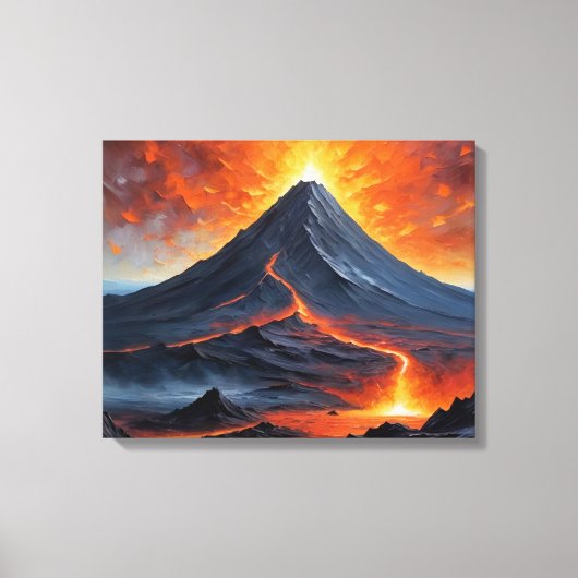 ein Vulkan mit Lava aus dem Berg Leinwanddruck (Vorderseite)