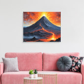 ein Vulkan mit Lava aus dem Berg Leinwanddruck (Insitu (Wohnzimmer))