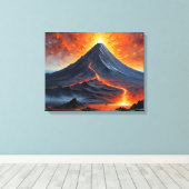 ein Vulkan mit Lava aus dem Berg Leinwanddruck (Insitu (Holzboden))